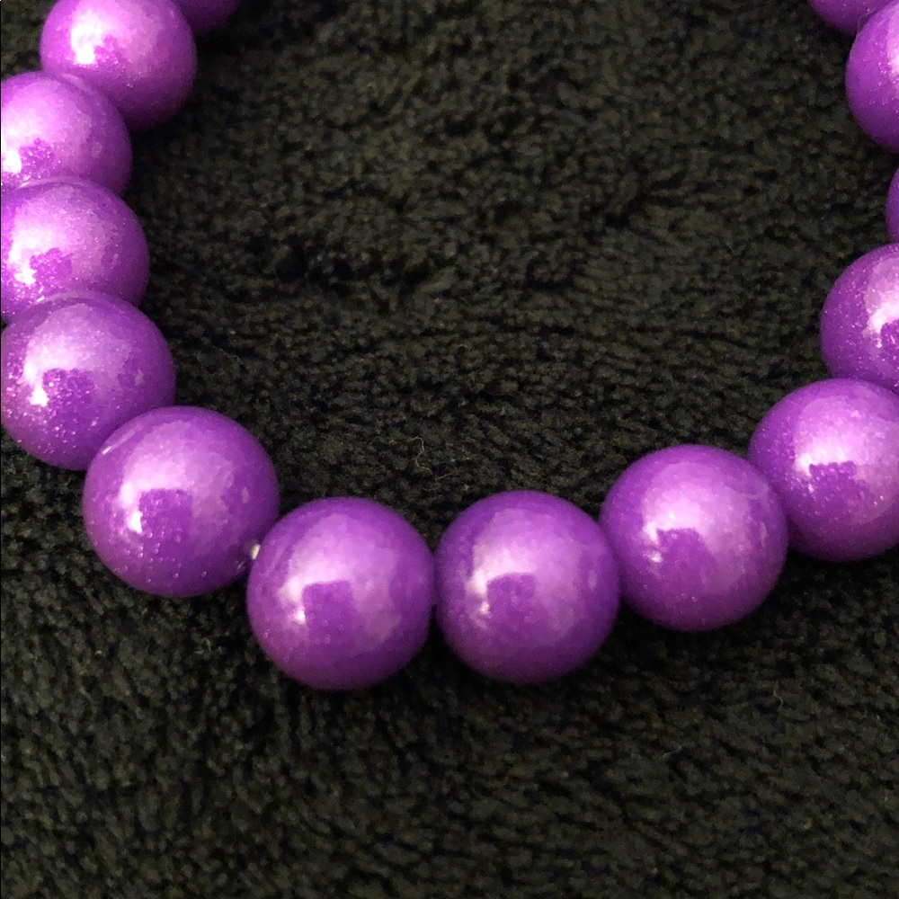 Semi Precious Stones Purple and Silver Flecks One Bracelet - Picture 2 of 3